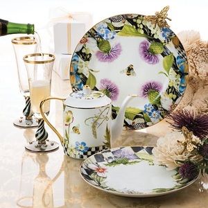 Two Mackenzie-Childs Tango Champagne Flutes